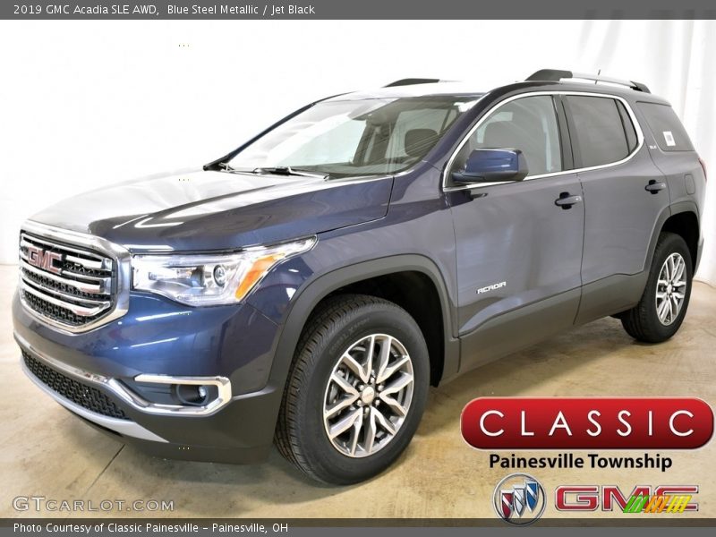 Blue Steel Metallic / Jet Black 2019 GMC Acadia SLE AWD