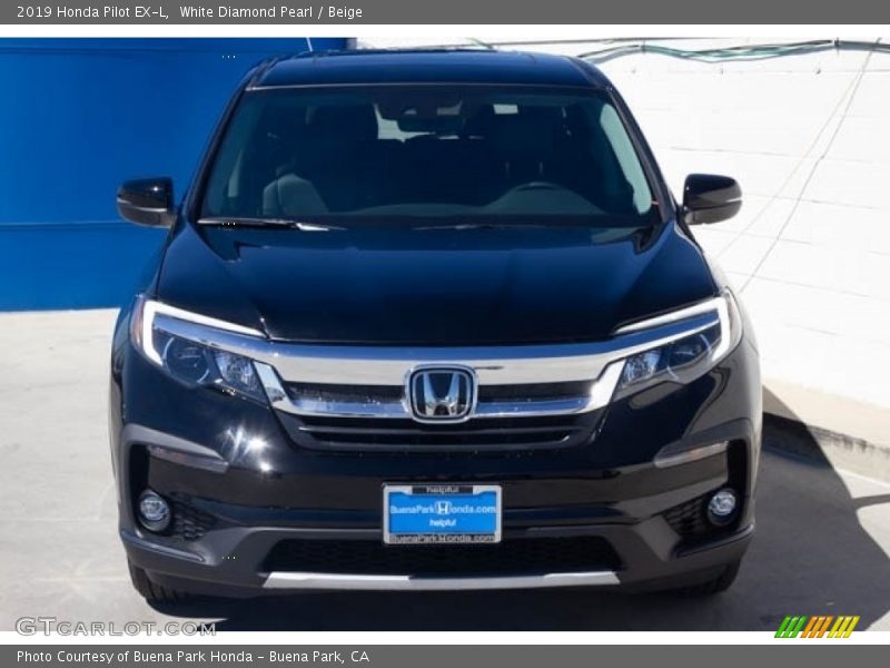 White Diamond Pearl / Beige 2019 Honda Pilot EX-L