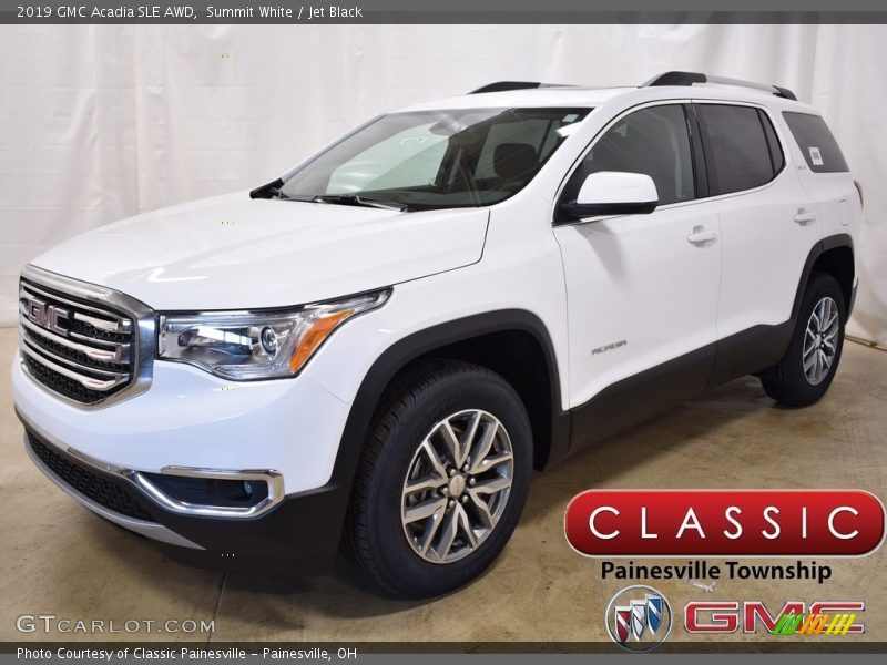 Summit White / Jet Black 2019 GMC Acadia SLE AWD