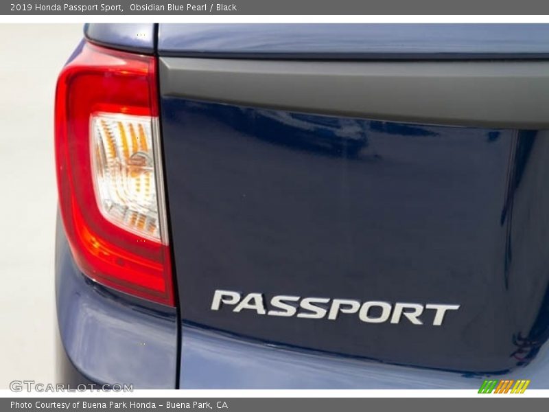 Obsidian Blue Pearl / Black 2019 Honda Passport Sport