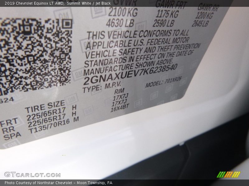 Summit White / Jet Black 2019 Chevrolet Equinox LT AWD