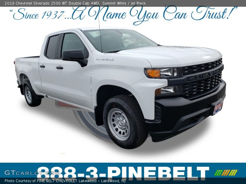 Summit White / Jet Black 2019 Chevrolet Silverado 1500 WT Double Cab 4WD