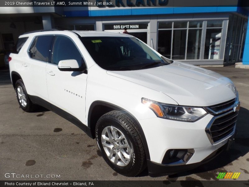 Summit White / Jet Black 2019 Chevrolet Traverse LT AWD