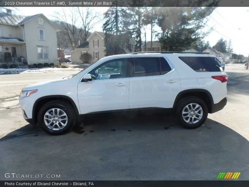Summit White / Jet Black 2019 Chevrolet Traverse LT AWD