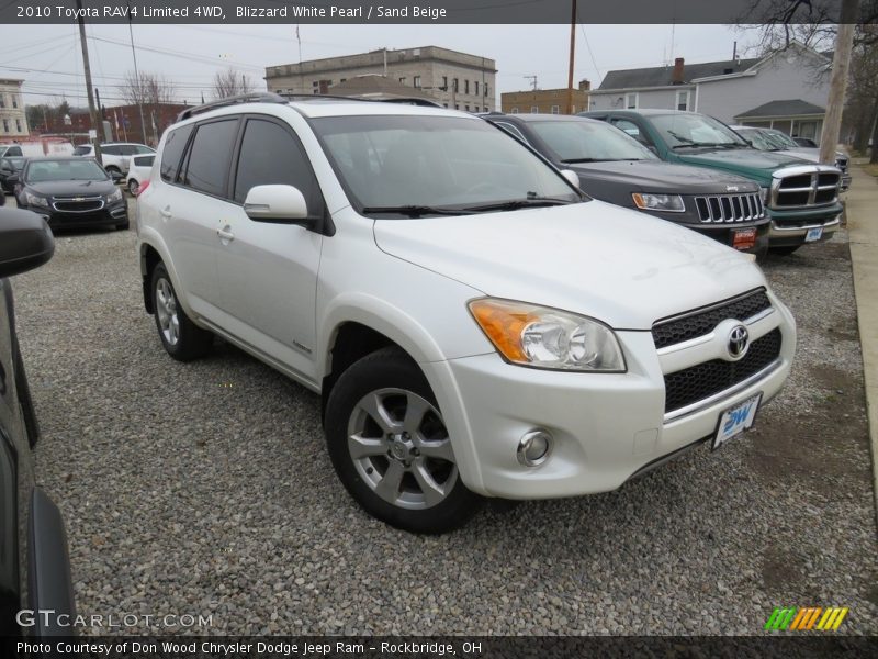 Blizzard White Pearl / Sand Beige 2010 Toyota RAV4 Limited 4WD