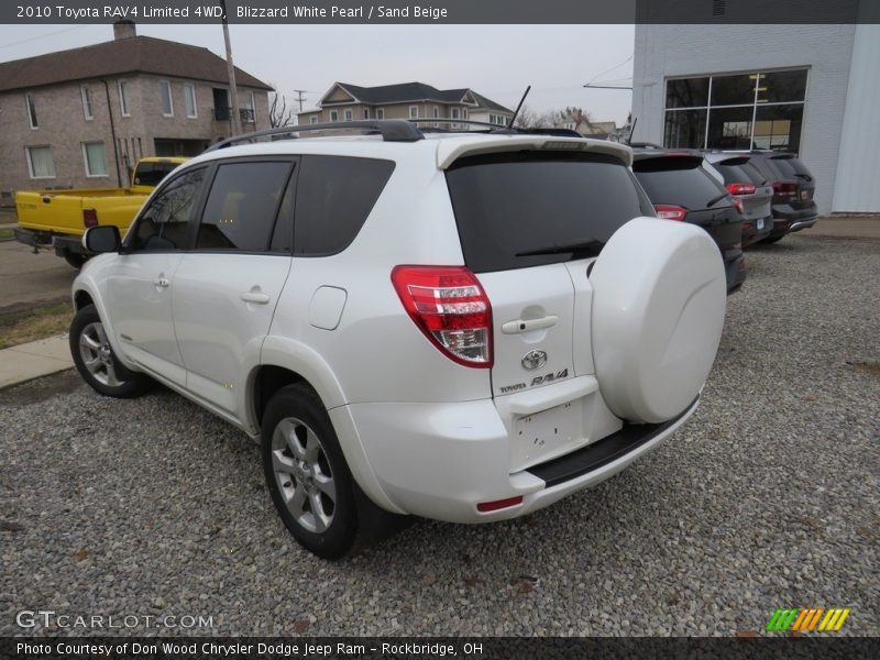 Blizzard White Pearl / Sand Beige 2010 Toyota RAV4 Limited 4WD