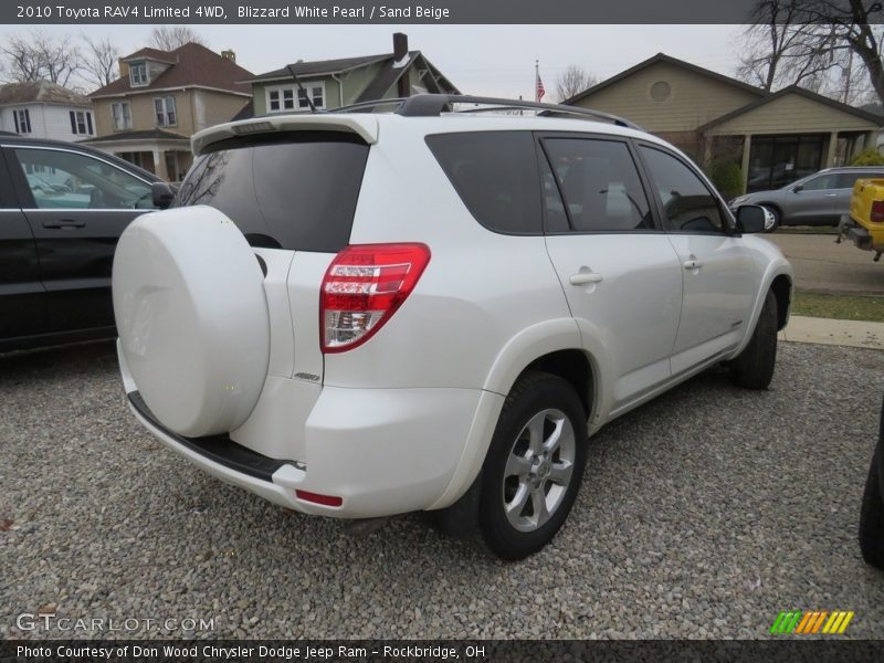 Blizzard White Pearl / Sand Beige 2010 Toyota RAV4 Limited 4WD