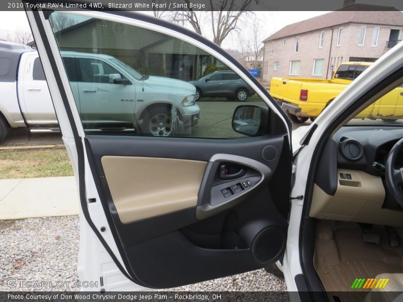 Blizzard White Pearl / Sand Beige 2010 Toyota RAV4 Limited 4WD