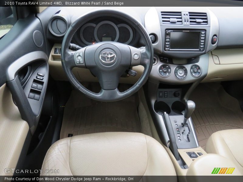 Blizzard White Pearl / Sand Beige 2010 Toyota RAV4 Limited 4WD