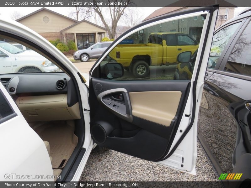 Blizzard White Pearl / Sand Beige 2010 Toyota RAV4 Limited 4WD