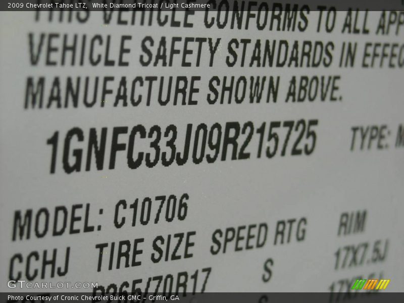 White Diamond Tricoat / Light Cashmere 2009 Chevrolet Tahoe LTZ