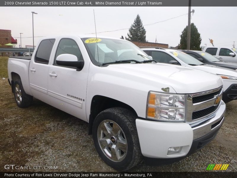 White Diamond Tricoat / Light Titanium 2009 Chevrolet Silverado 1500 LTZ Crew Cab 4x4
