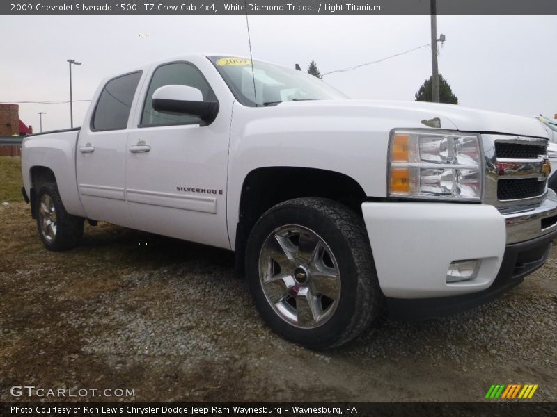 White Diamond Tricoat / Light Titanium 2009 Chevrolet Silverado 1500 LTZ Crew Cab 4x4