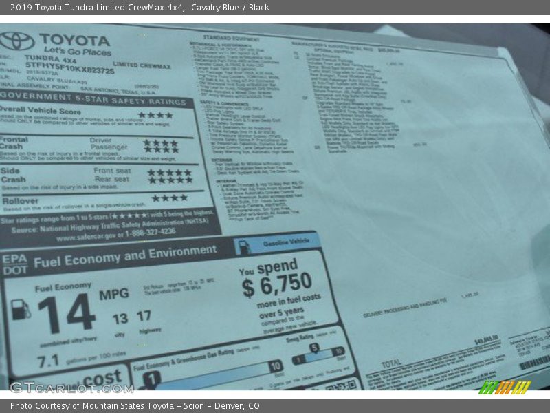 Cavalry Blue / Black 2019 Toyota Tundra Limited CrewMax 4x4