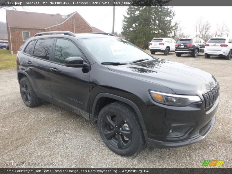 Diamond Black Crystal Pearl / Black 2019 Jeep Cherokee Latitude Plus 4x4