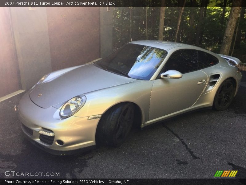 Arctic Silver Metallic / Black 2007 Porsche 911 Turbo Coupe