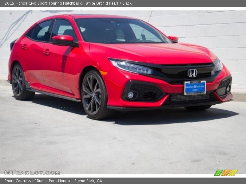 White Orchid Pearl / Black 2019 Honda Civic Sport Touring Hatchback