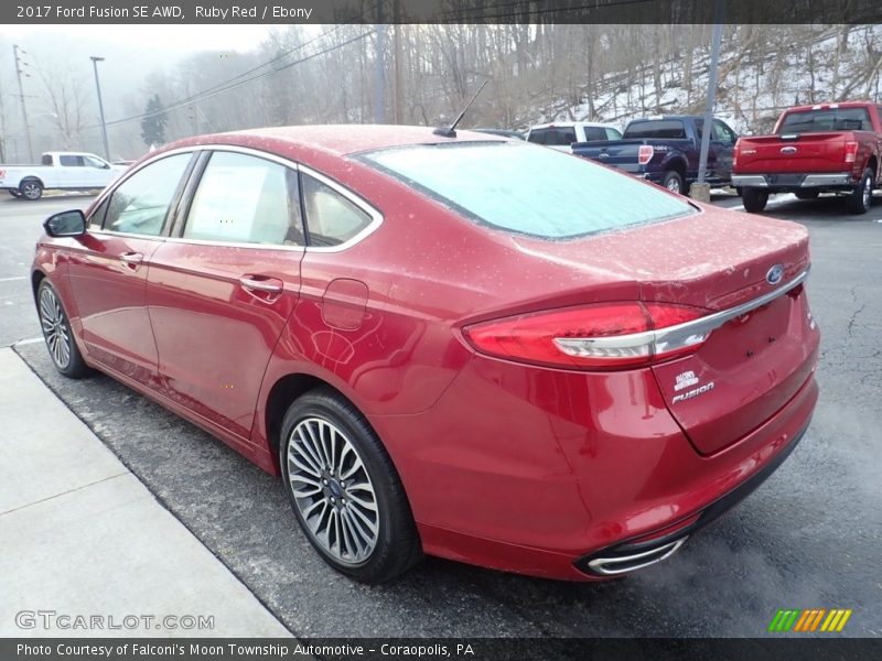 Ruby Red / Ebony 2017 Ford Fusion SE AWD