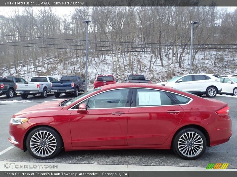 Ruby Red / Ebony 2017 Ford Fusion SE AWD