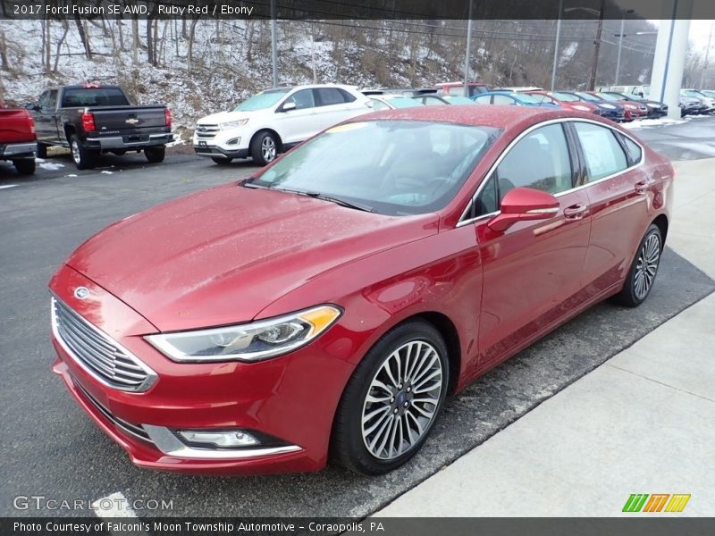 Ruby Red / Ebony 2017 Ford Fusion SE AWD
