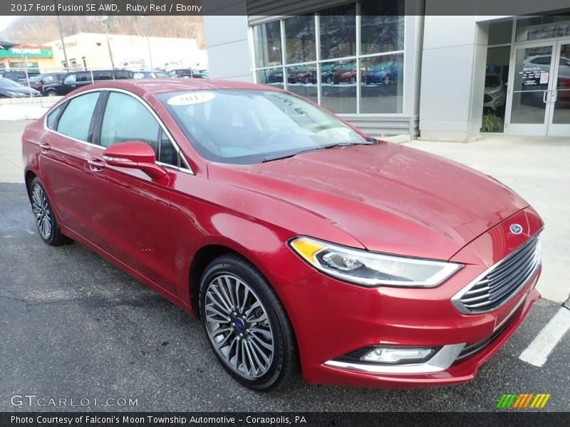 Ruby Red / Ebony 2017 Ford Fusion SE AWD