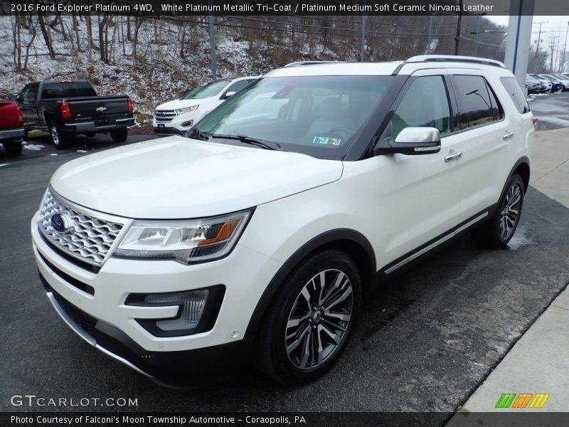 White Platinum Metallic Tri-Coat / Platinum Medium Soft Ceramic Nirvana Leather 2016 Ford Explorer Platinum 4WD