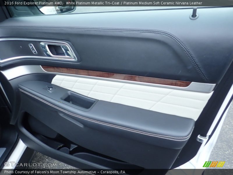 White Platinum Metallic Tri-Coat / Platinum Medium Soft Ceramic Nirvana Leather 2016 Ford Explorer Platinum 4WD