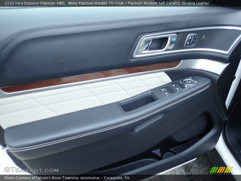 White Platinum Metallic Tri-Coat / Platinum Medium Soft Ceramic Nirvana Leather 2016 Ford Explorer Platinum 4WD