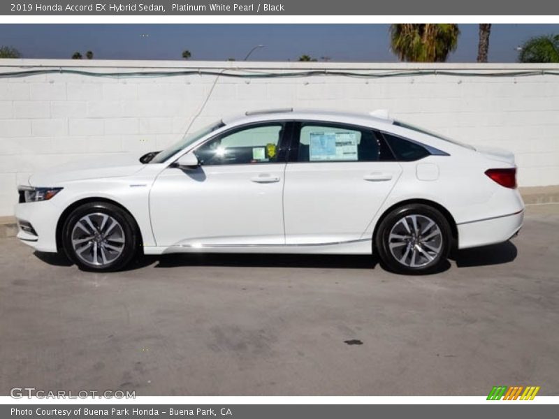 Platinum White Pearl / Black 2019 Honda Accord EX Hybrid Sedan