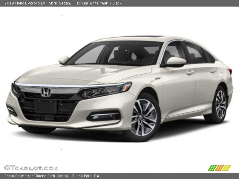 Platinum White Pearl / Black 2019 Honda Accord EX Hybrid Sedan