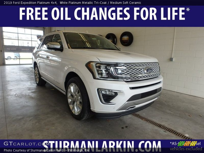 White Platinum Metallic Tri-Coat / Medium Soft Ceramic 2019 Ford Expedition Platinum 4x4