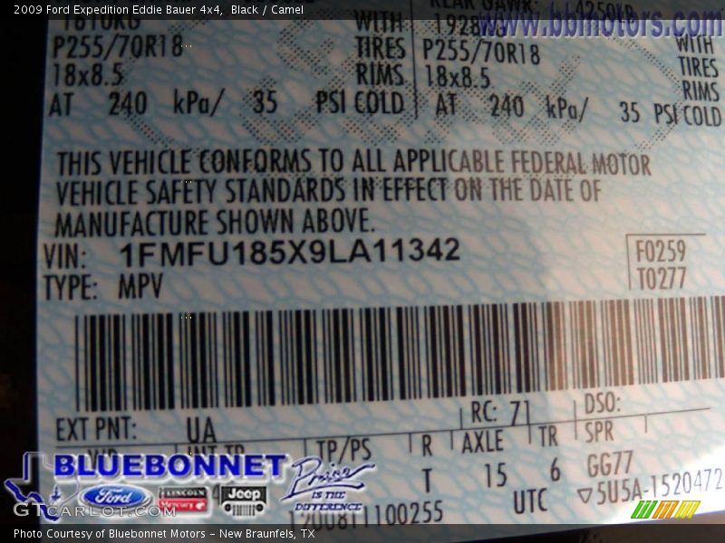 Black / Camel 2009 Ford Expedition Eddie Bauer 4x4