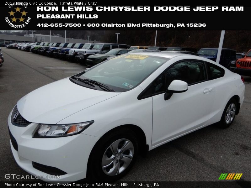 Taffeta White / Gray 2013 Honda Civic LX Coupe