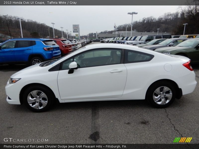 Taffeta White / Gray 2013 Honda Civic LX Coupe