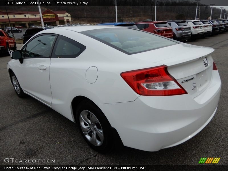 Taffeta White / Gray 2013 Honda Civic LX Coupe