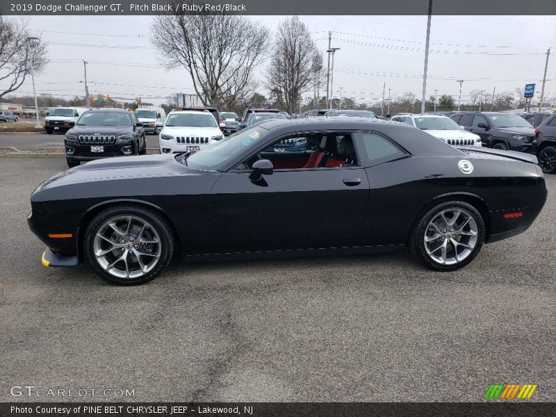 Pitch Black / Ruby Red/Black 2019 Dodge Challenger GT