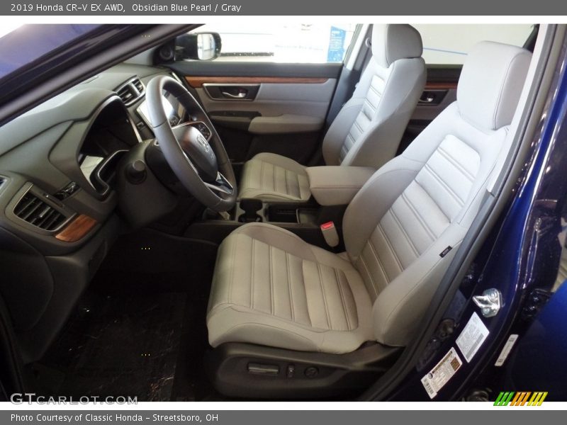 Obsidian Blue Pearl / Gray 2019 Honda CR-V EX AWD