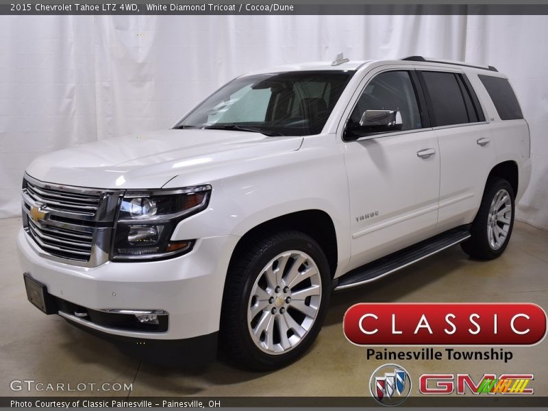 White Diamond Tricoat / Cocoa/Dune 2015 Chevrolet Tahoe LTZ 4WD