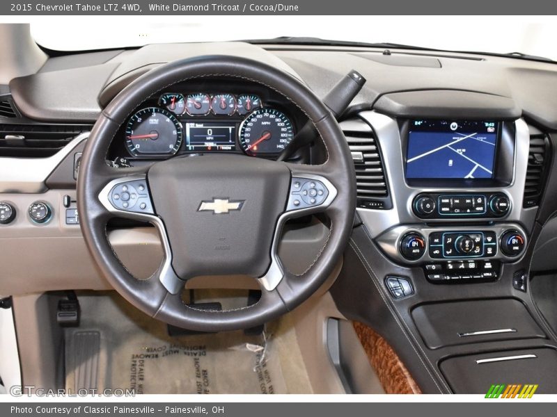 White Diamond Tricoat / Cocoa/Dune 2015 Chevrolet Tahoe LTZ 4WD