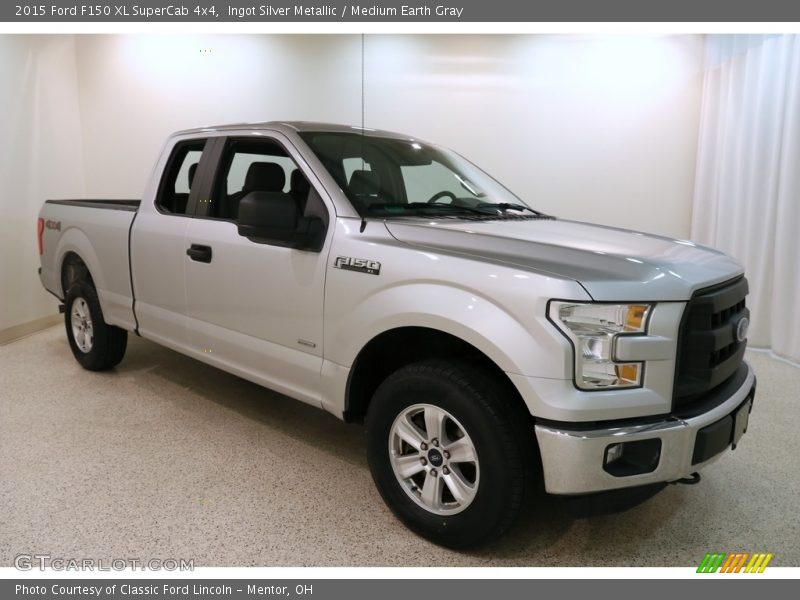 Ingot Silver Metallic / Medium Earth Gray 2015 Ford F150 XL SuperCab 4x4