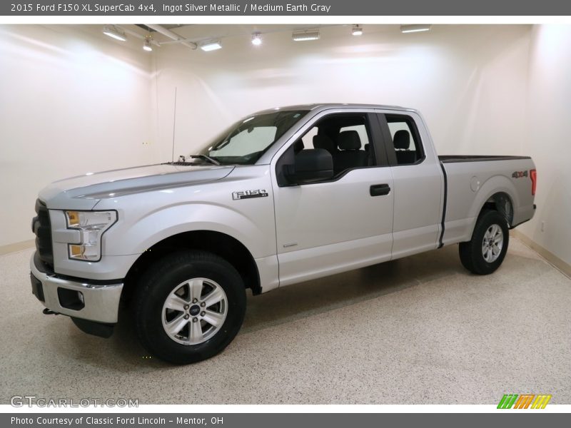 Ingot Silver Metallic / Medium Earth Gray 2015 Ford F150 XL SuperCab 4x4