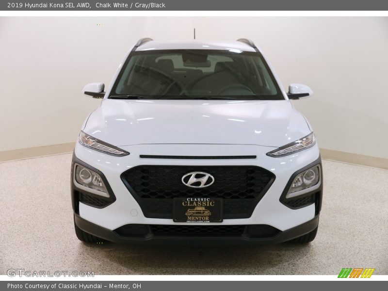 Chalk White / Gray/Black 2019 Hyundai Kona SEL AWD