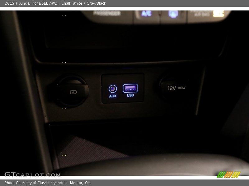 Chalk White / Gray/Black 2019 Hyundai Kona SEL AWD