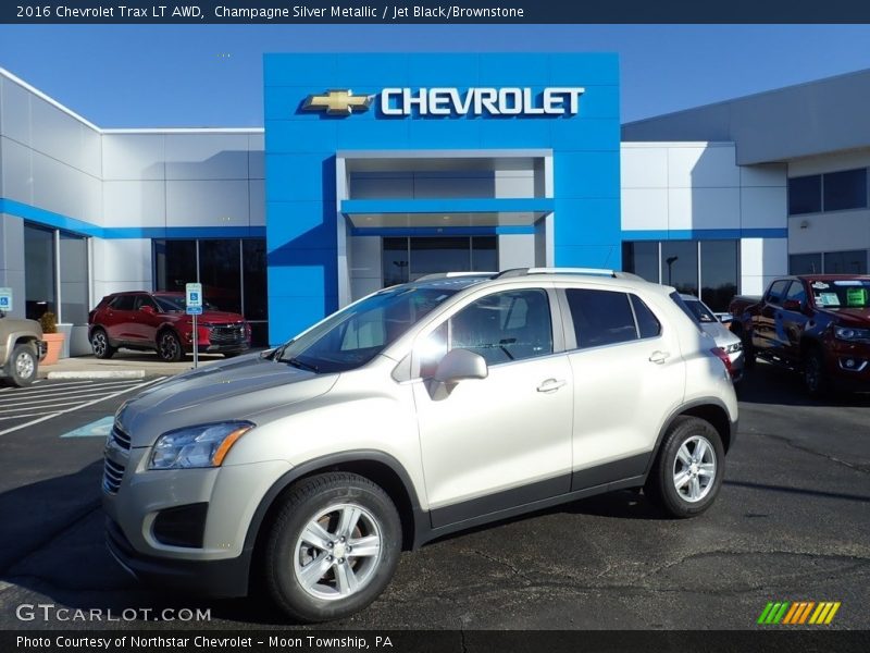 Champagne Silver Metallic / Jet Black/Brownstone 2016 Chevrolet Trax LT AWD