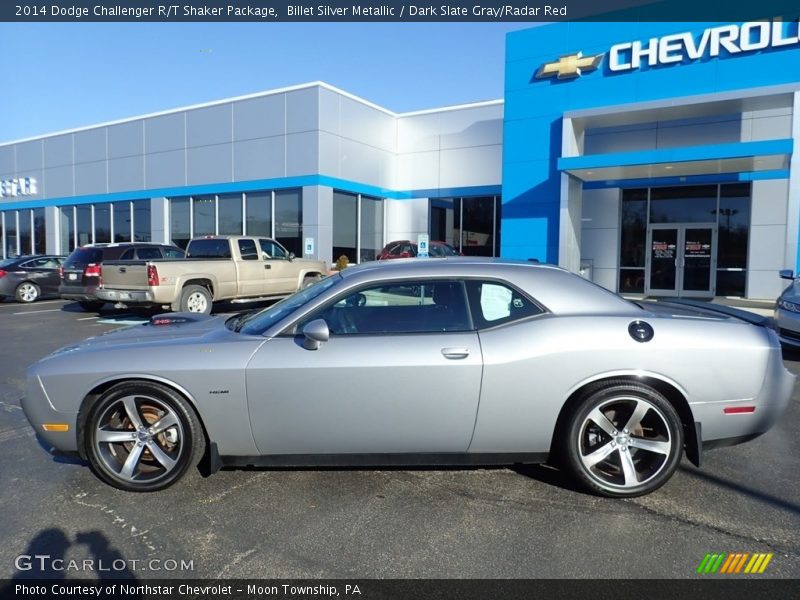 Billet Silver Metallic / Dark Slate Gray/Radar Red 2014 Dodge Challenger R/T Shaker Package