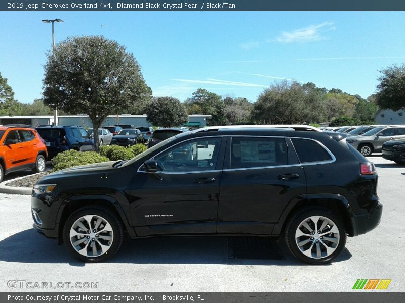 Diamond Black Crystal Pearl / Black/Tan 2019 Jeep Cherokee Overland 4x4