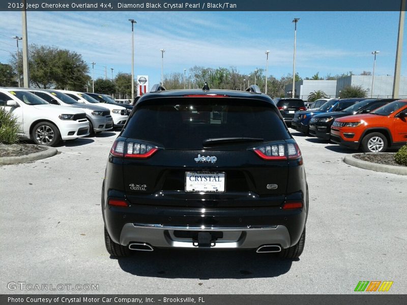 Diamond Black Crystal Pearl / Black/Tan 2019 Jeep Cherokee Overland 4x4