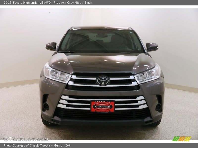 Predawn Gray Mica / Black 2018 Toyota Highlander LE AWD