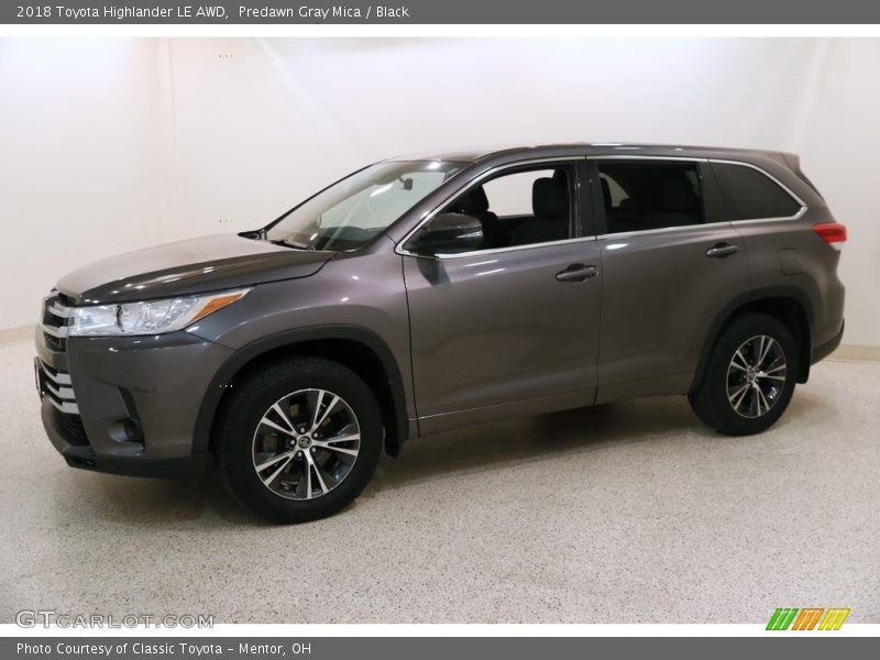 Predawn Gray Mica / Black 2018 Toyota Highlander LE AWD