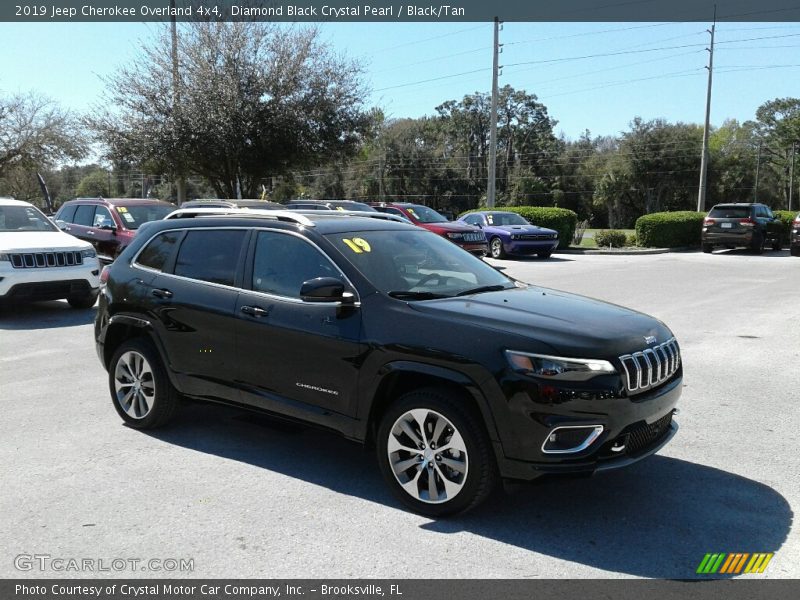 Diamond Black Crystal Pearl / Black/Tan 2019 Jeep Cherokee Overland 4x4